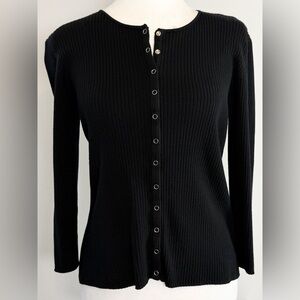 August Silk 90’s Ribbed Snap Button Cardigan Top Size Medium